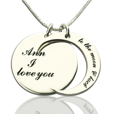 Personalised I Love You to the Moon and Back Love Necklace Sterling Silver - By The Name Necklace;