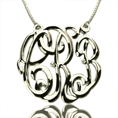 Celebrity Cube Premium Monogram Necklace Gifts Sterling Silver - By The Name Necklace;