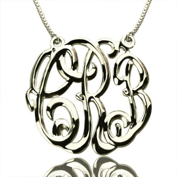 Sterling Silver Personalised Monogram Necklace Gift for Celebrities