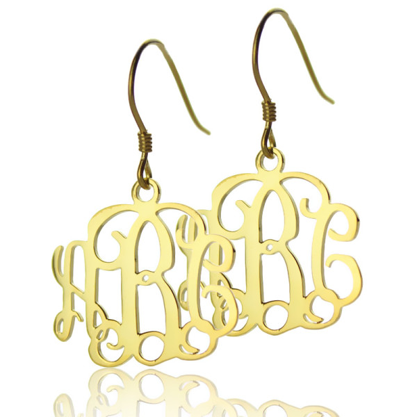 18K Gold Plated Personalised Monogram Earrings