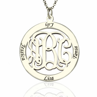 Personalised Family Monogram Name Necklace Sterling Silver - By The Name Necklace;