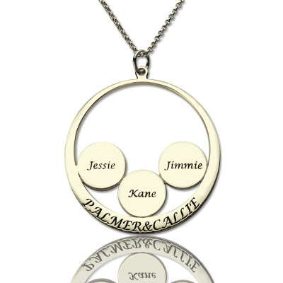 Personalised Family Name Pendant For Mom Silver - By The Name Necklace;
