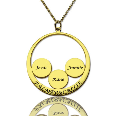 Mothers Family Name Pendant In Gold - By The Name Necklace;
