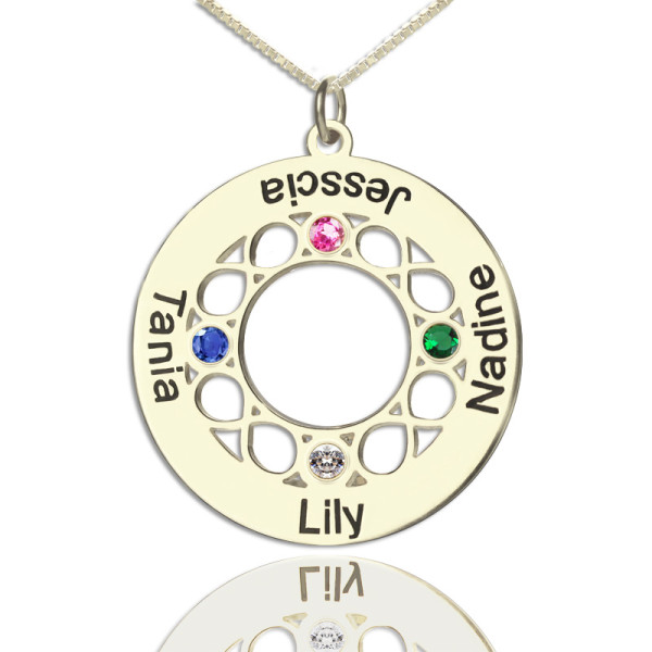 Personalised Infinity Family Names Pendant Necklace for Mom"