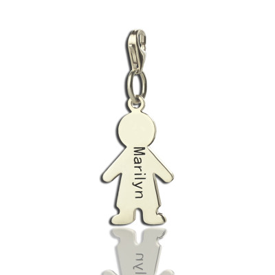 Personalised Boy Pendant on Lobster Clasp Silver - By The Name Necklace;