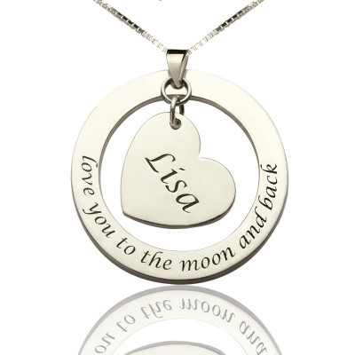 Custom Promise Necklace with Name  Phrase Sterling Silver - By The Name Necklace;