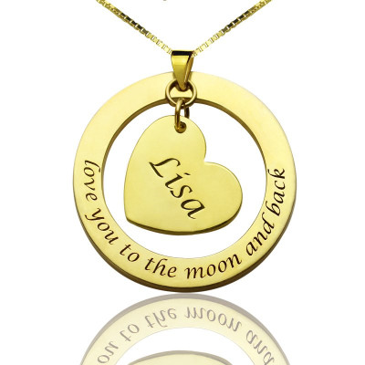 Personalised Promise Necklace with Name  Phrase 18ct Gold Plated - By The Name Necklace;