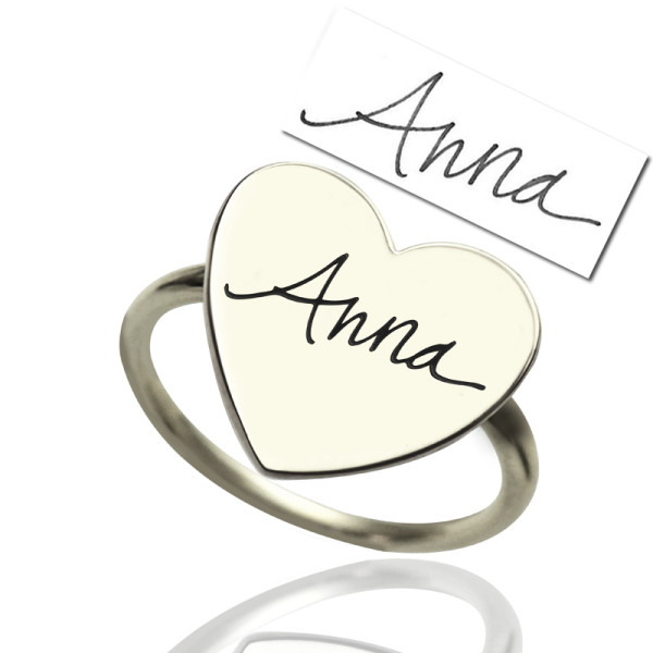 Personalised Handwritten Sterling Silver Signature Ring