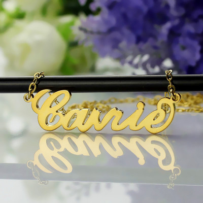 Personalised Customised 18ct Solid Gold Carrie Name Necklace