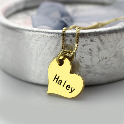 Personalised Heart-Shaped Dog Tag Couples Necklace with Names