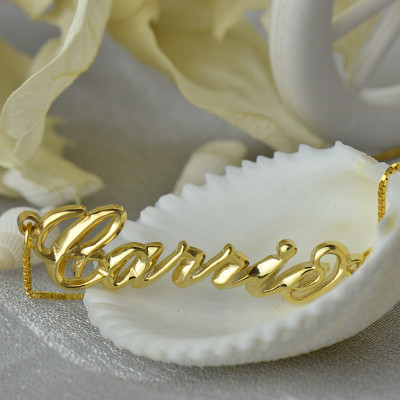 Personalised 3D Name Necklace with 18ct Gold Plating
