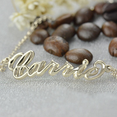 Personalised Women's Sterling Silver Name Bracelet in Carrie Style