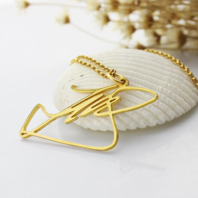 Personalised 18ct Gold Plated Silver Signature Necklace