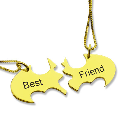 Customised Engraved Friend Name Puzzle Pendant Necklace 18ct Gold Plated