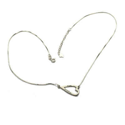 Personalised Open Heart Necklace & Bracelet Name Jewellery Set