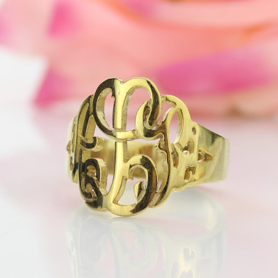Personalised Hand Drawn Monogrammed Ring Gifts - Customisable Jewellery for Friends & Family