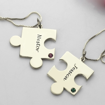 Silver Love Necklaces Engraved with Your Special Message - Perfect Couples Gift"