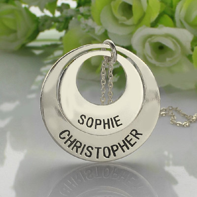 Personalised Mother Necklace Sterling Silver with Custom Engraving