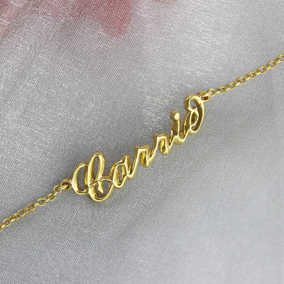 Women's Personalised 18ct Gold Plated Name Bracelet