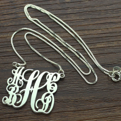 Personalised 5 Initial Family Monogram Necklace Silver
