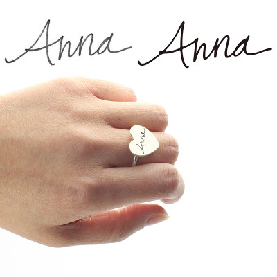 Personalised Handwritten Sterling Silver Signature Ring