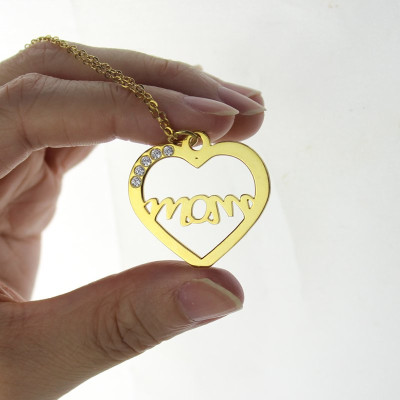 18ct Gold Plated Mothers Heart Necklace with Birthstone