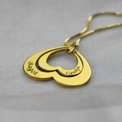 Personalised Heart Name Pendant in 18ct Gold Plating