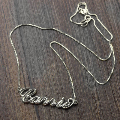 Custom 3D Name Necklace in Sterling Silver - Carrie