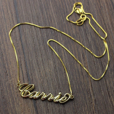 Personalised 3D Name Necklace with 18ct Gold Plating