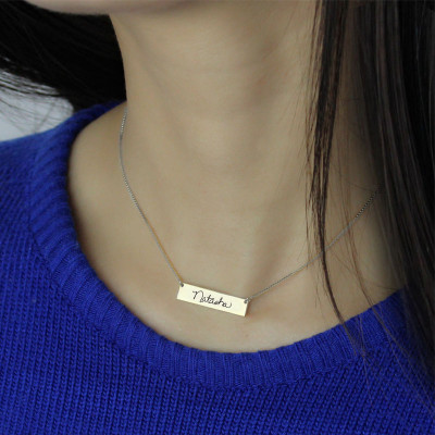 Customised Signature Bar Necklace - Sterling Silver Jewellery
