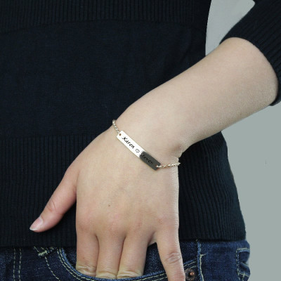 Personalised Name Engraved Sterling Silver Bangle Bracelet for Women