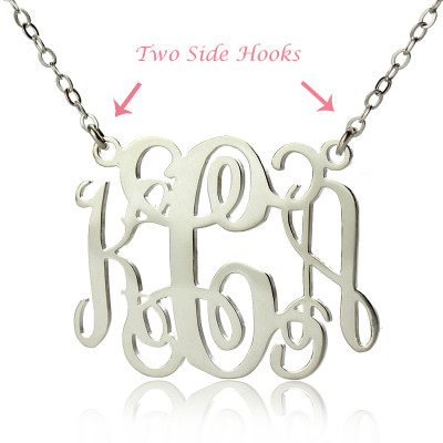 18ct Solid White Gold Monogram Necklace - Alexis Bellino Style