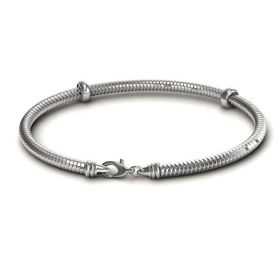 Personalised Silver Snake Bracelet - Custom Jewellery Gift
