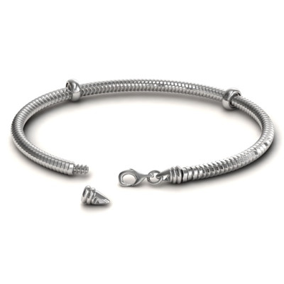 Personalised Silver Snake Bracelet - Custom Jewellery Gift