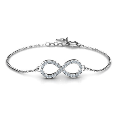 Custom Engraved Infinity Bracelet with Accents