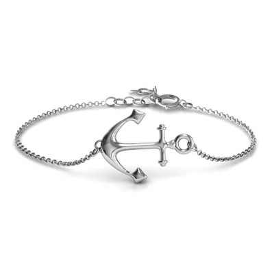 Custom Anchor Charm Bracelet - Personalizable Jewellery