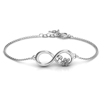 Custom Engraved BFF Friendship Infinity Bracelet