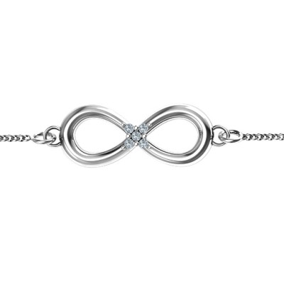 Customisable Classic Infinity Style Bracelet with Center Accents - Up to 20 Charms