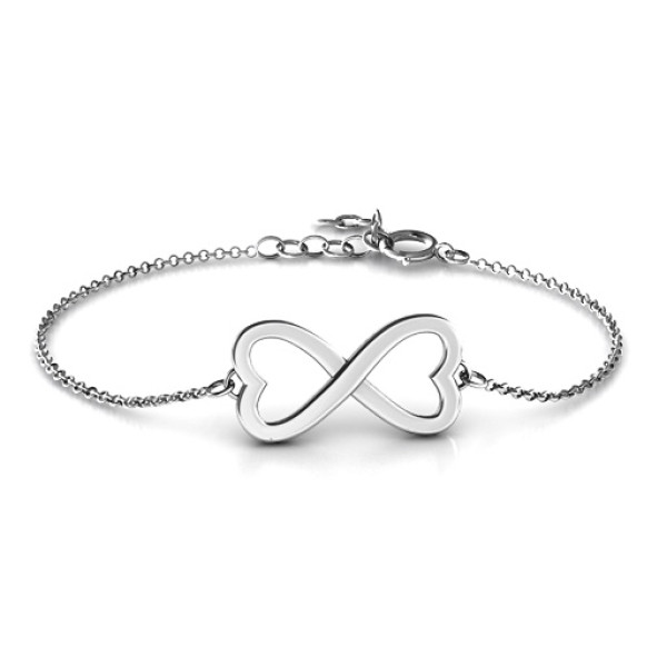 Customised Two-Heart Infinity Bangle Bracelet