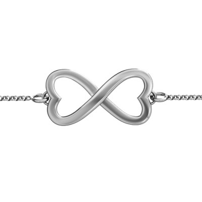 Customised Two-Heart Infinity Bangle Bracelet
