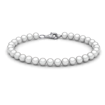 Personalised Freshwater Pearl Bracelet with Silver Clasp - By The Name Necklace;