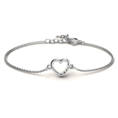 Custom Engraved Heart Shaped 'Ahava' Bracelet