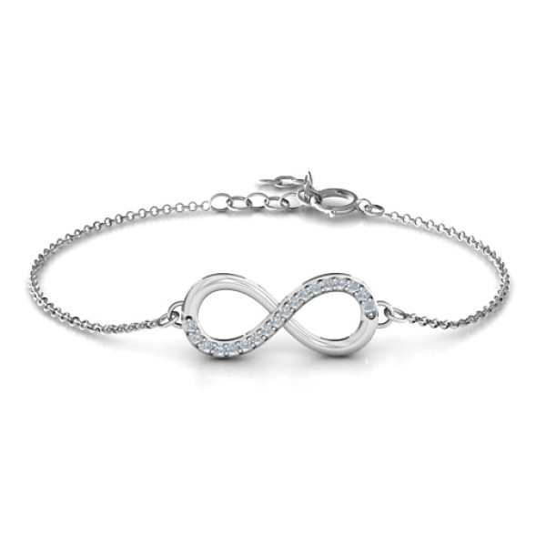 Personalised Infinity Bracelet with Single Name Plaque or Tag