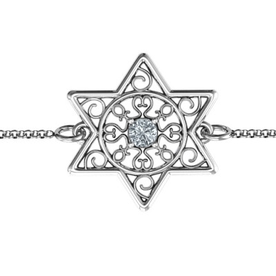 Personalised Star of David Filigree Bracelet - Custom Jewellery Gift