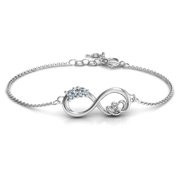 Double The Love Sterling Silver Infinity Bracelet"