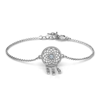 Personalised Sterling Silver Dream Catcher Bracelet - By The Name Necklace;