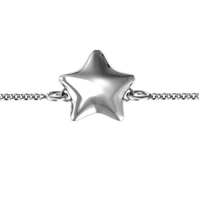 Custom Engraved Sterling Silver Lucky Star Bracelet