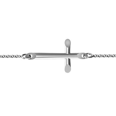 Personalised Sterling Silver Cross Bracelet - Modern Style