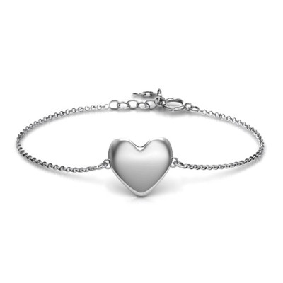 Personalised Sterling Silver Sweet Heart Bracelet - By The Name Necklace;