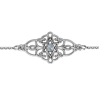 Custom Engraved Star of David Charm Bracelet